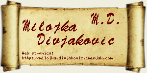 Milojka Divjaković vizit kartica